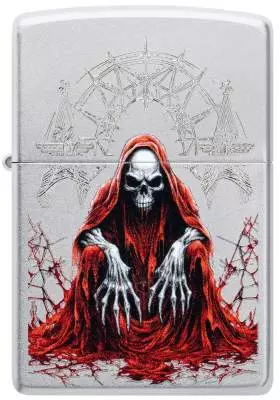 Produktbild: Zippo Reaper Skull Skelett Sensenmann Feuerzeug vorne