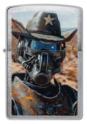 Produktbild: Zippo Cowboy Robot Ranger Chrom gebürstet Feuerzeug vorne