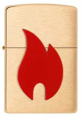 Produktbild: Zippo Rotes Flammenemblem Messing Feuerzeug vorne