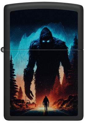 Produktbild: Zippo Sasquatch Black Light schwarz Feuerzeug vorne