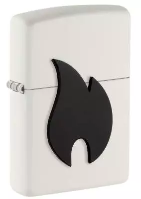Produktbild: Zippo Schwarzes Flammenemblem weiß Feuerzeug 2008153