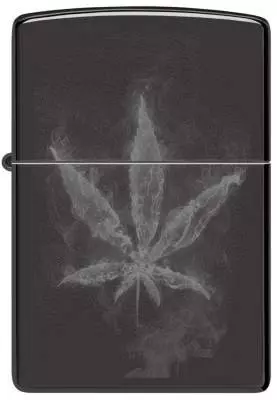 Produktbild: Zippo Smokey Leaf schwarz glanz vorne