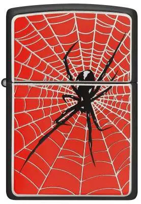 Produktbild: Zippo Spider Web Red schwarz Spinne Emblem rot vorne