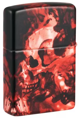 Produktbild: Zippo Spooky Skulls Totenköpfe rundherum bedruckt Feuerzeug hinten