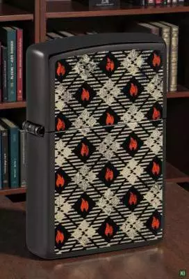 Produktbild: Zippo Tartan Karo schwarz poliert Szene