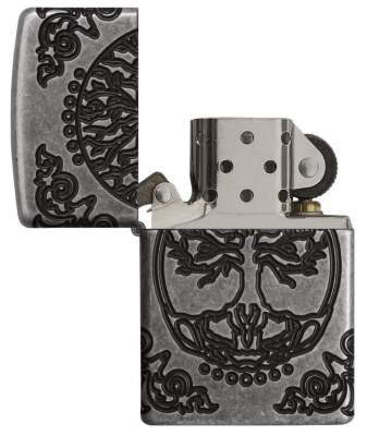 Produktbild: Zippo Tree of Life silbern antik Armor Case offen