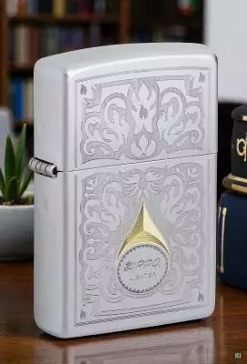 Produktbild: Zippo Vintage-Ranken Satin Chrom Feuerzeug Szene