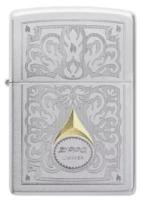 Produktbild: Zippo Vintage-Ranken Satin Chrom Feuerzeug vorne