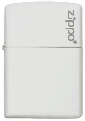 Produktbild: Zippo White Matte Basismodell weiß mit Logo Feuerzeug vorne