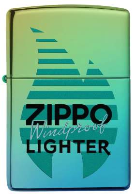 Produktbild: Zippo Windproof Lighter Teal poliert mit Logo Feuerzeug Front