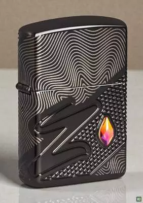 Produktbild: Zippo Z-Pattern Crystal Armor Case schwarz Feuerzeug Szene