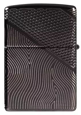 Produktbild: Zippo Z-Pattern Crystal Armor Case schwarz Feuerzeug hinten