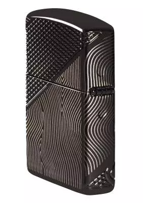 Produktbild: Zippo Z-Pattern Crystal Armor Case schwarz Feuerzeug seitlich hinten