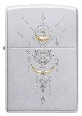 Produktbild: Zippo Two-Tone Zen Satin Chrom Feuerzeug vorne