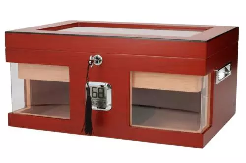 Produktbild: Angelo Humidor 3 Sichtfenster rotbraun