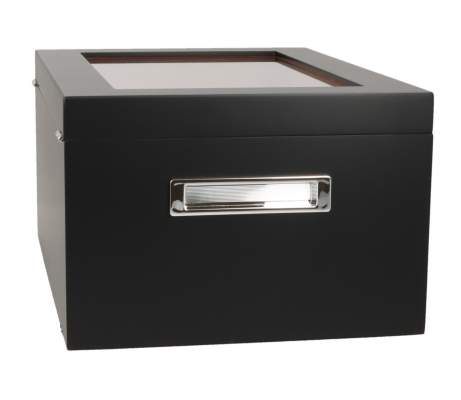 Produktbild: Angelo Humidor 3 Sichtfenster 2 schwarz Seite