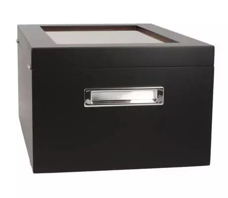 Produktbild: Angelo Humidor 3 Sichtfenster 2 schwarz Seite