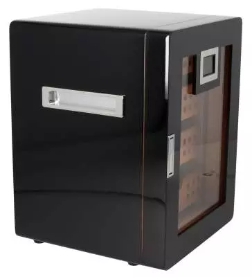 Produktbild: Angelo Humidor Schrank LED schwarz seitlich