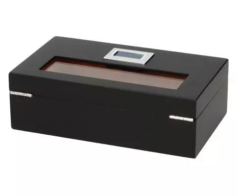 Produktbild: Angelo Humidor schwarz matt Fenster mini hinten