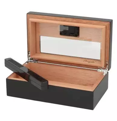 Produktbild: Angelo Humidor schwarz matt Fenster mini offen 2