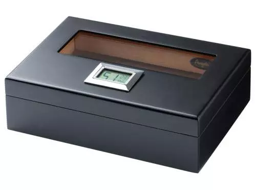 Produktbild: Angelo Humidor schwarz matt Fenster mini