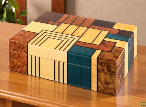 Produktbild: Angelo Humidor Echthoz Furnier Makassar auf dem Tisch