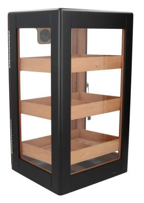 Produktbild: Angelo Humidor Schrank Kabinett 2 schwarz hinten rechts