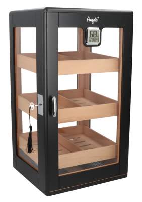 Produktbild: Angelo Humidor Schrank Kabinett 2 schwarz seitlich