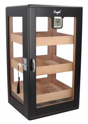 Produktbild: Angelo Humidor Schrank Kabinett 2 schwarz seitlich