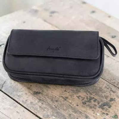 Produktbild: Angelo Pfeifentasche Ziegen-Veloursleder schwarz