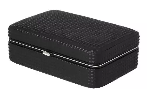 Produktbild: Angelo Reisehumidor Kunstleder Diamond schwarz seitlich