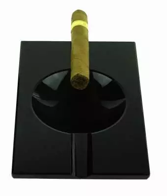 Angelo Design Zigarrenascher Kristall schwarz 2 Ablagen 20x12x5cm