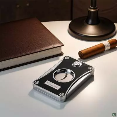 Produktbild: Caseti Paris Zigarrenschneider schwarz auf dem Tisch