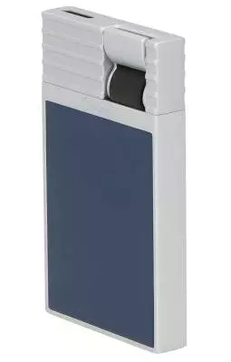 Produktbild: Caseti Paris Feuerzeug dunkelblau silber seitlich