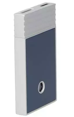 Produktbild: Caseti Paris Feuerzeug dunkelblau silber hinten seitlich