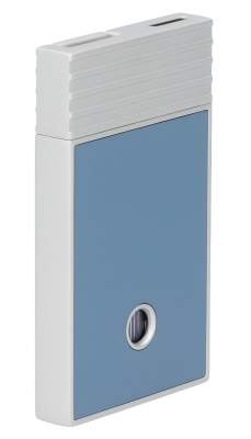 Produktbild: Caseti Paris Feuerzeug türkisblau Flat Jet Flamme hinten seitlich