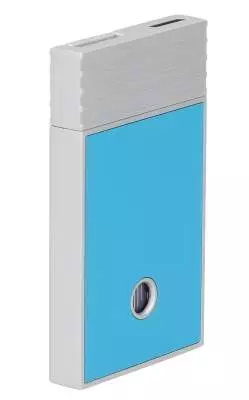 Produktbild: Caseti Paris Feuerzeug türkisblau Flat Jet Flamme seitlich hinten