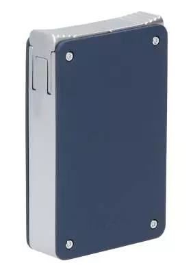 Produktbild: Caseti Paris Duo-Feuerzeug blau chrom vorne seitlich