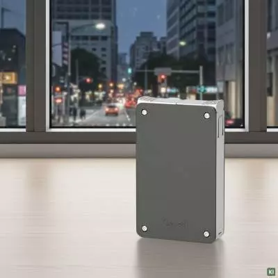 Produktbild: Caseti Paris Duo-Feuerzeug grau chrom auf Marmor