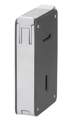 Produktbild: Caseti Paris Duo-Feuerzeug grau chrom seitlich