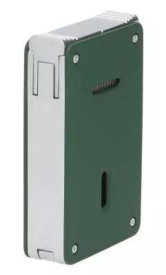 Produktbild: Caseti Paris Duo-Feuerzeug grün chrom seitlich