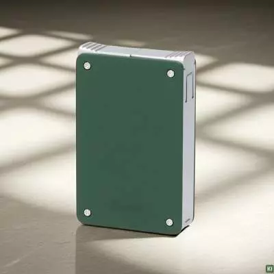 Produktbild: Caseti Paris Duo-Feuerzeug grün u chrom auf Marmor