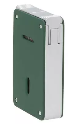 Produktbild: Caseti Paris Duo-Feuerzeug grün chrom hinten seitlich