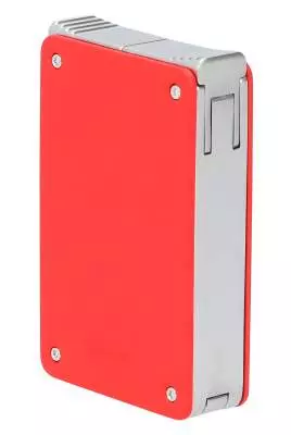 Produktbild: Caseti Paris Duo-Feuerzeug rot chrom seitlich