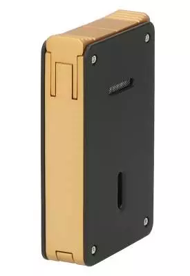 Produktbild: Caseti Paris Duo-Feuerzeug Schwarz golden seitlich