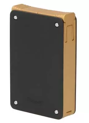 Produktbild: Caseti Paris Duo-Feuerzeug Schwarz golden vorne seitlich