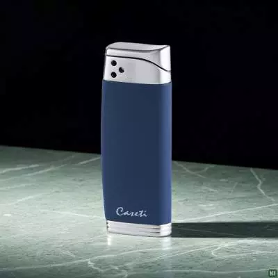 Produktbild: Caseti Paris Piezo Feuerzeug blau matt chrom auf Marmor