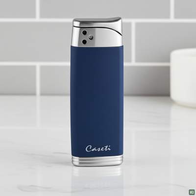 Caseti Paris Feuerzeug blau matt chrom