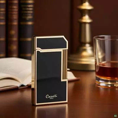 Produktbild: Caseti Paris Feuerzeug Rom schwarz gold Lesetisch