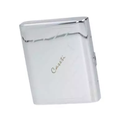 Produktbild: Zigarettenetui Caseti Chrom poliert mit Linien 18er schräg